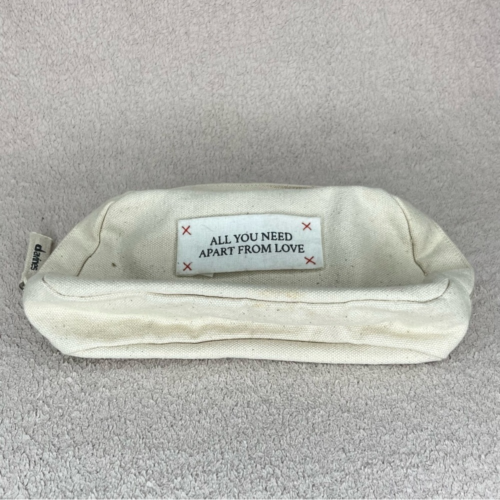 Davines Cotton Cosmetic Dopp Kit Makeup Bag-Ivory-All You Need Apart From Love - Picture 9 of 12